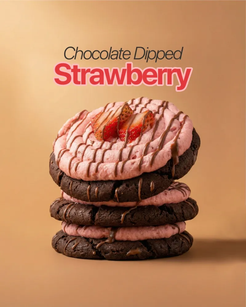 Chocolate Dipped Strawberry Cookie