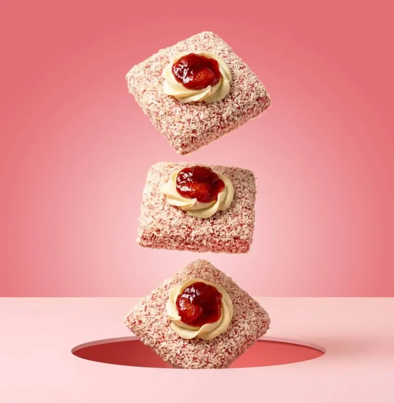 Strawberry & Cream Lamington Cookie