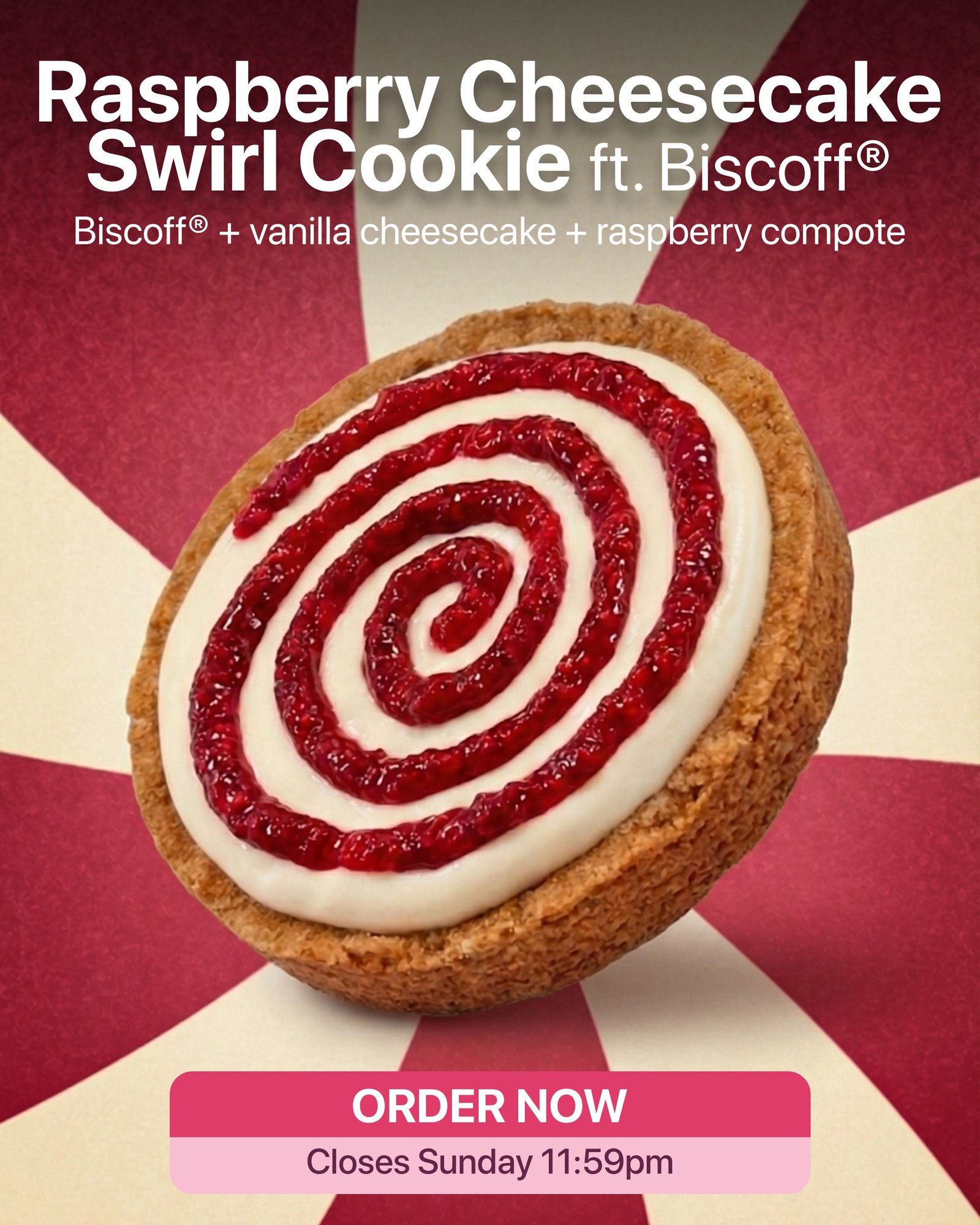 Raspberry Cheesecake Swirl Cookie ft. Biscoff® - Image 2